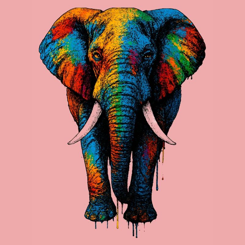 Bunter Elefant Regenbogen