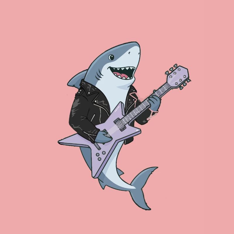 Shark Rocker mit E-Gitarre