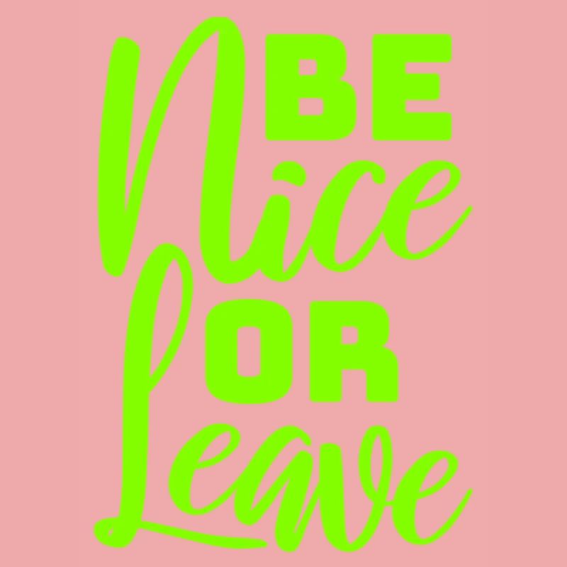 Be Nice Or Leave Funny Statement Attitude Saying