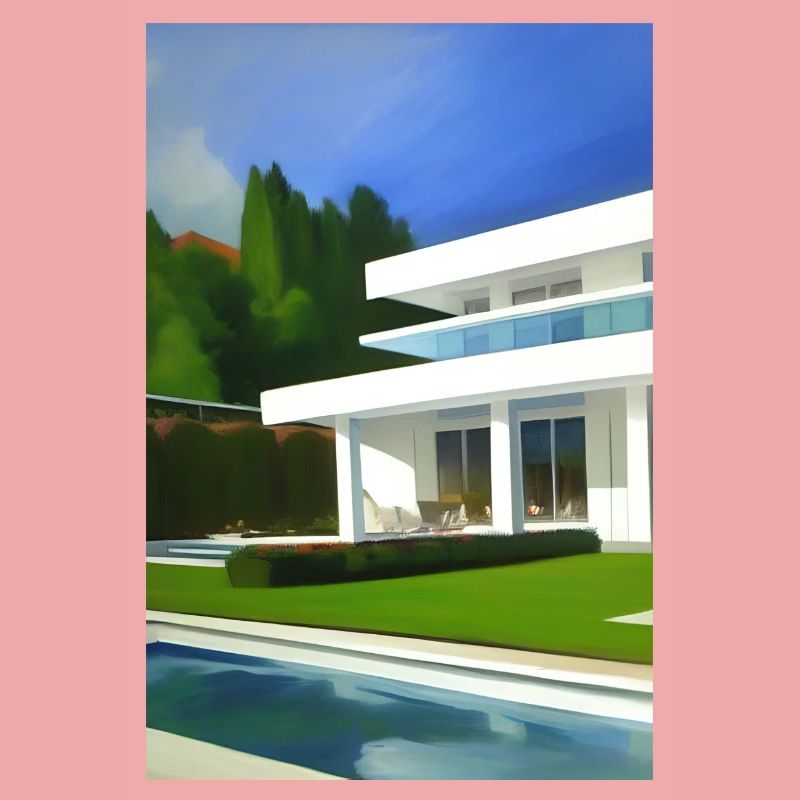 Weiße Villa mit Pool