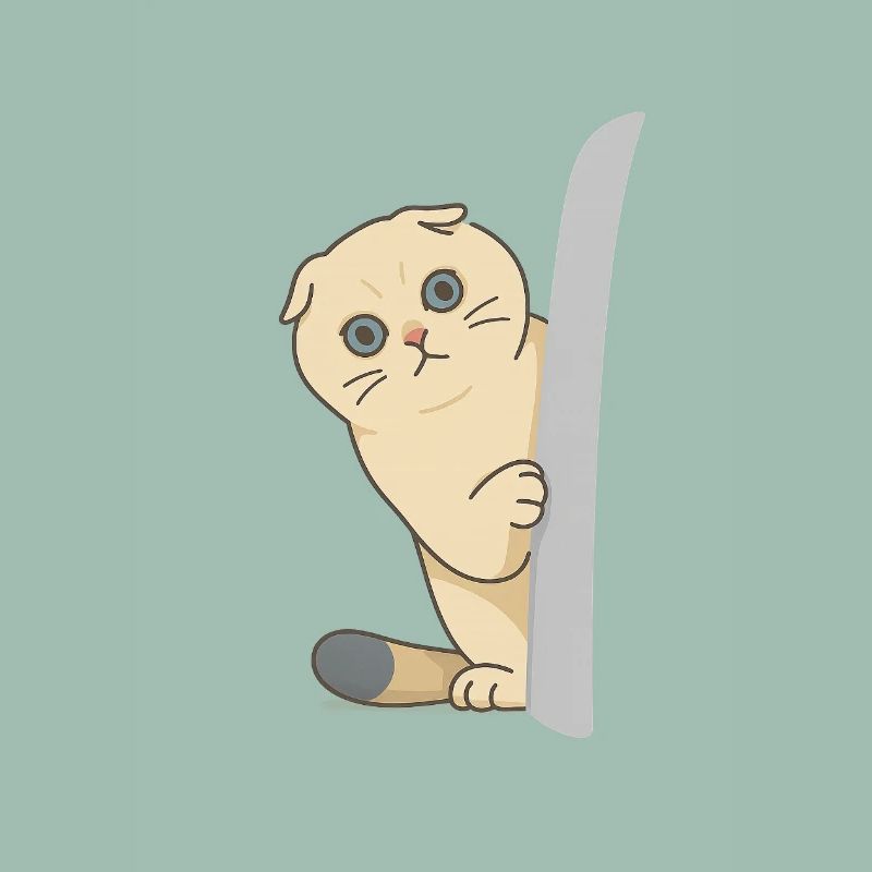 chat mignon attendant devant la porte