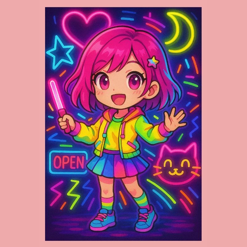 Neon Chibi Magic – Bunte Anime-Energie
