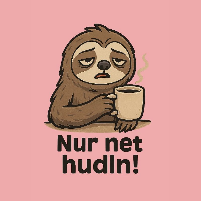 Faultier drinkt Kaffee
