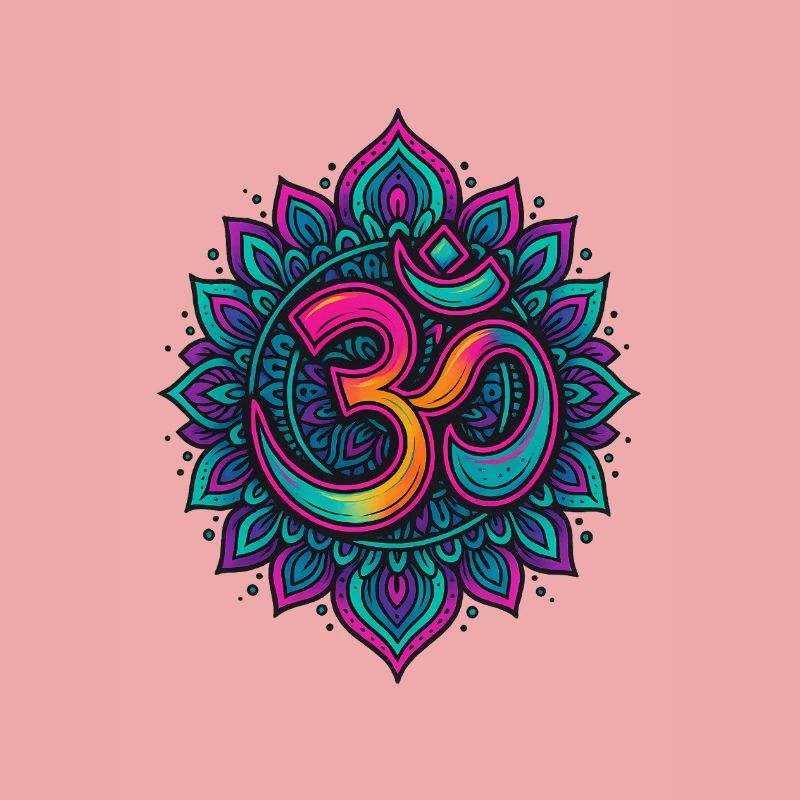 Psychedelisches Om Goa Mandala