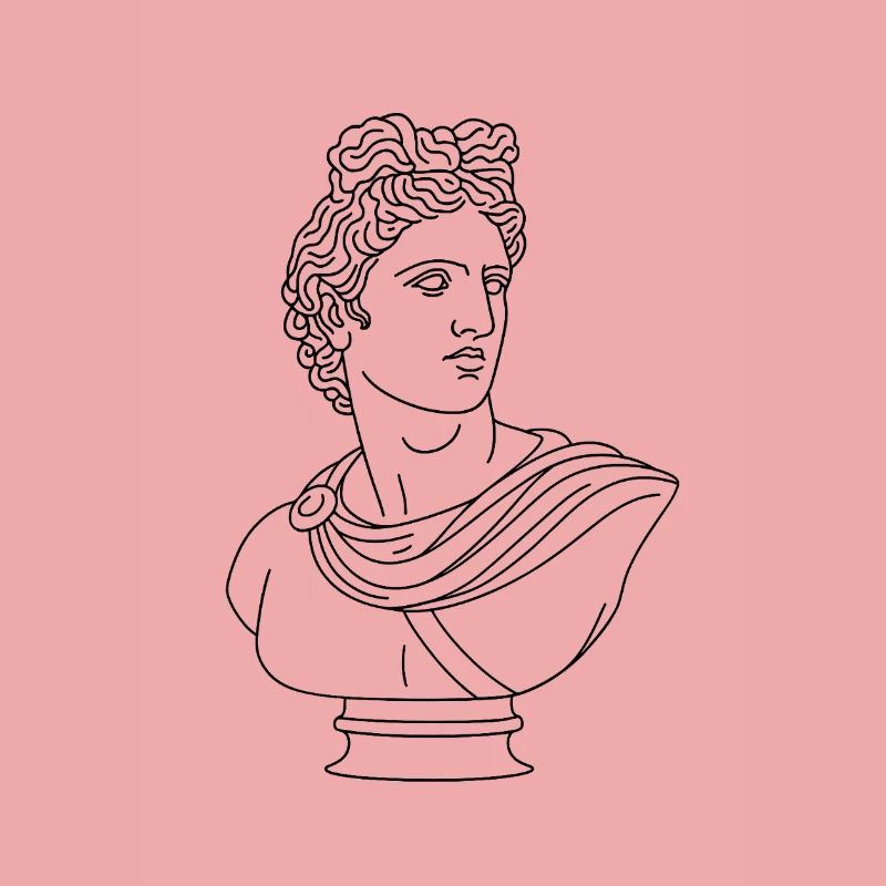 Stylized Apollo Bust | Minimalist illustration