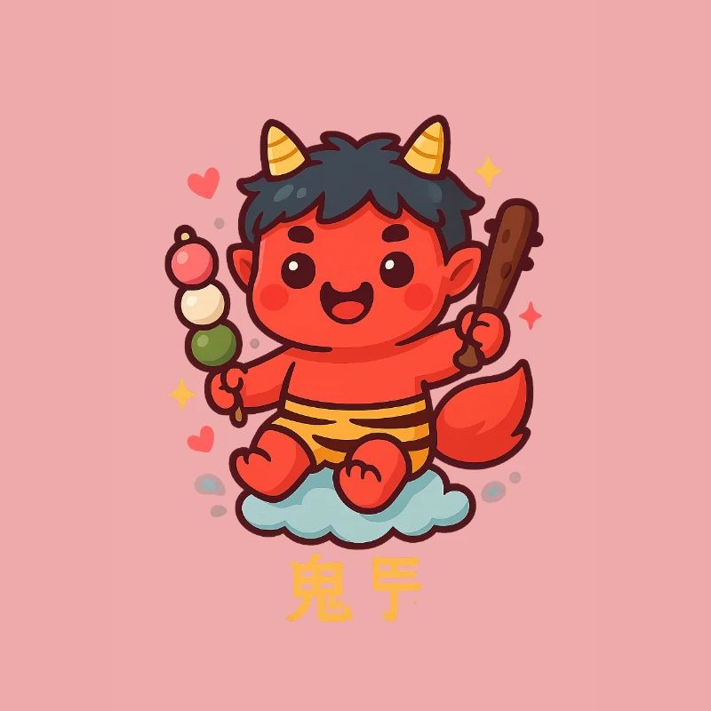 Oni doux avec dango et bâton