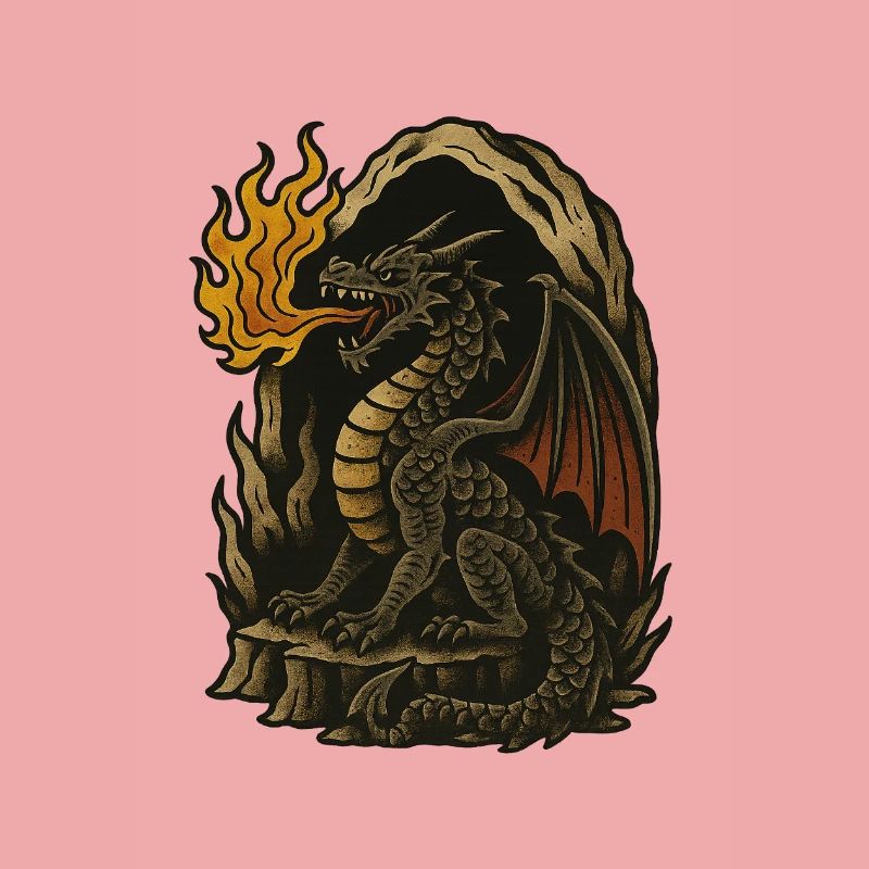 Flammender Drache