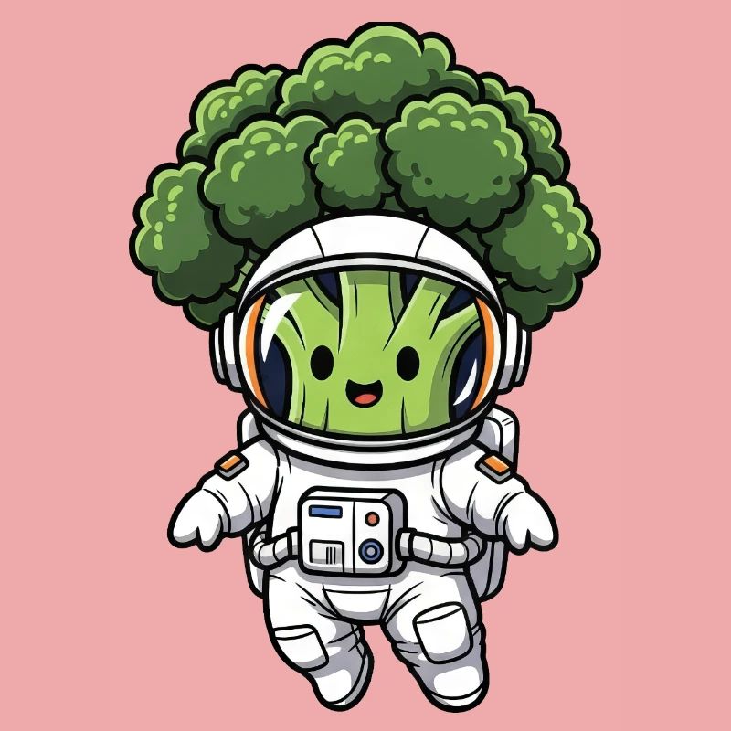 Broccoli Astronaut in Space Spaceship Vegetables