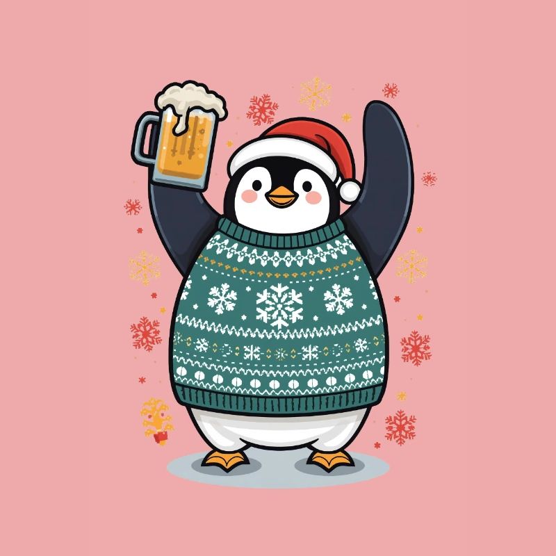 Festlicher Pinguin im Pullover
