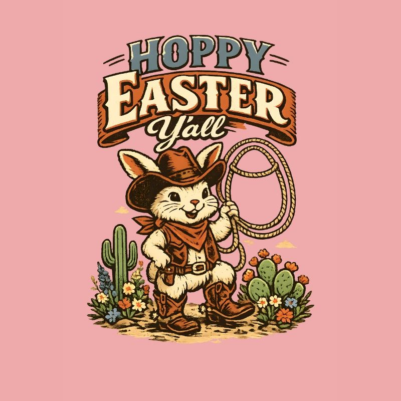 Happy Easter Easter Cowboy Lasso retro