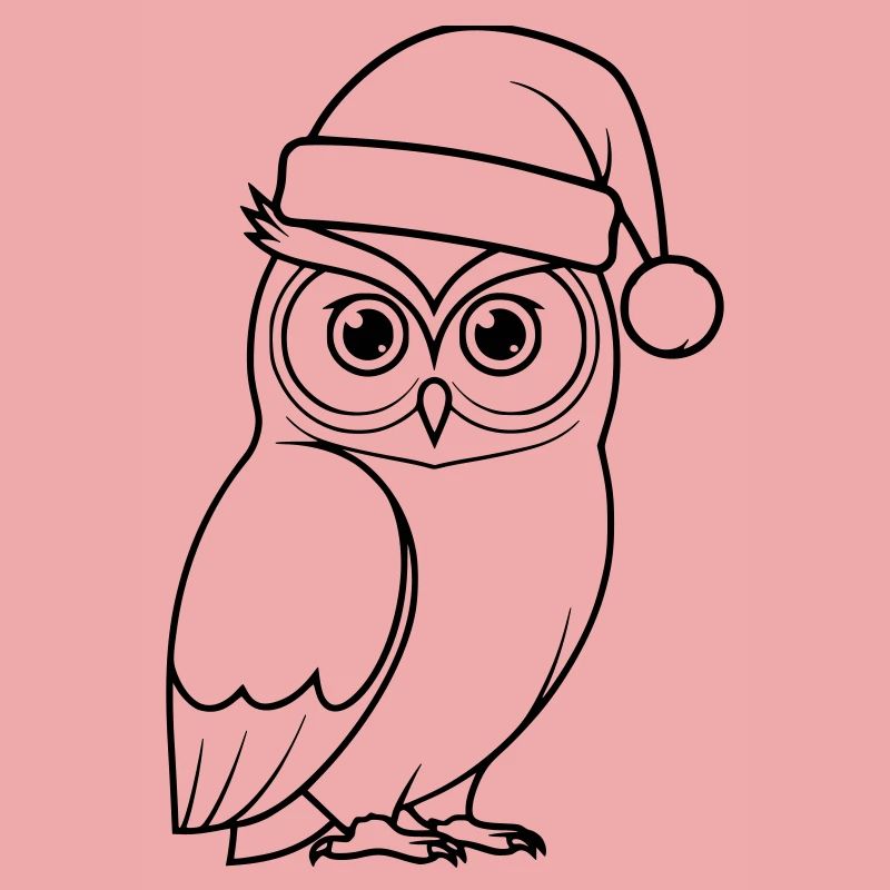 Weihnachts-Eule Cartoon Illustration