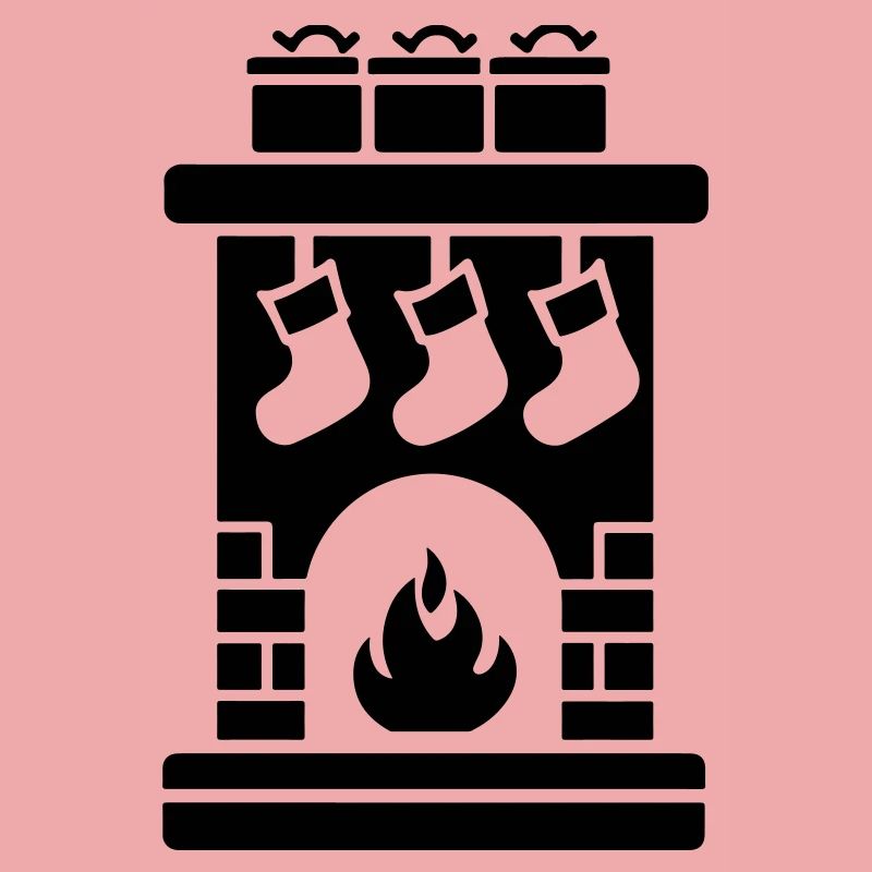 Chaussette de Noël avec cheminée