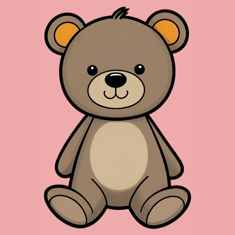 Kuschelbär Illustration Samtbraun