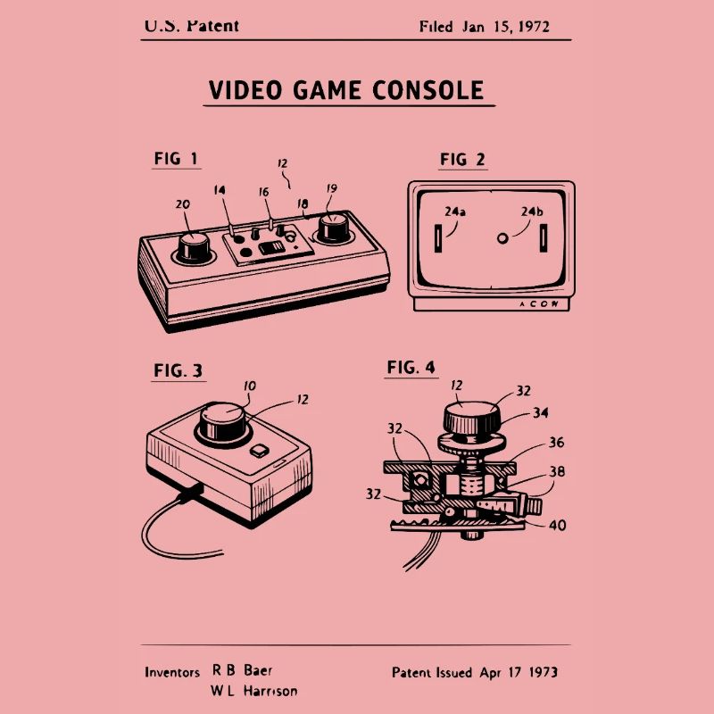Brevet de plan de console de jeu rétro