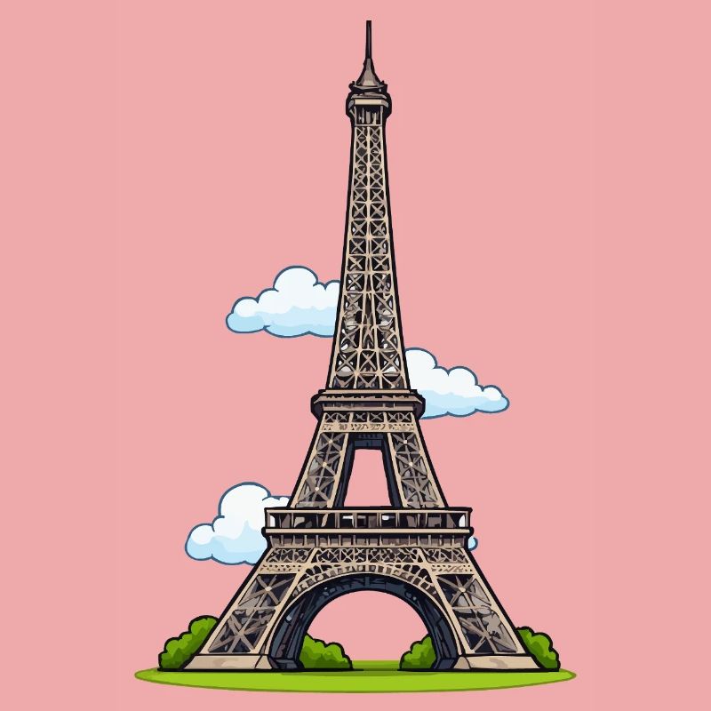 Tour Eiffel style dessin animé