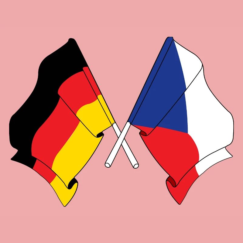 Drapeau de l’Allemagne et drapeau de la République tchèque