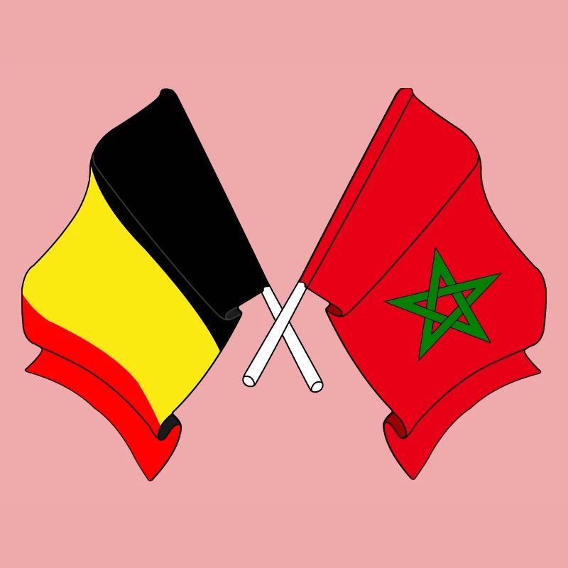 Drapeau de la Belgique, drapeau du Maroc