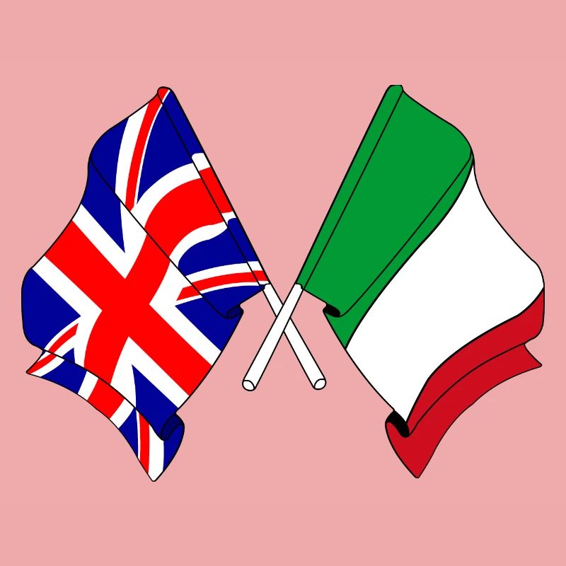 Drapeau Angleterre, drapeau Italie