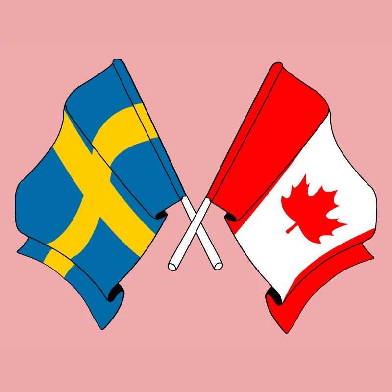 Drapeau de la Suède, drapeau du Canada