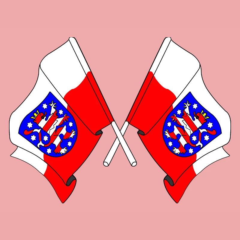 Deux drapeaux traversent la Thuringe