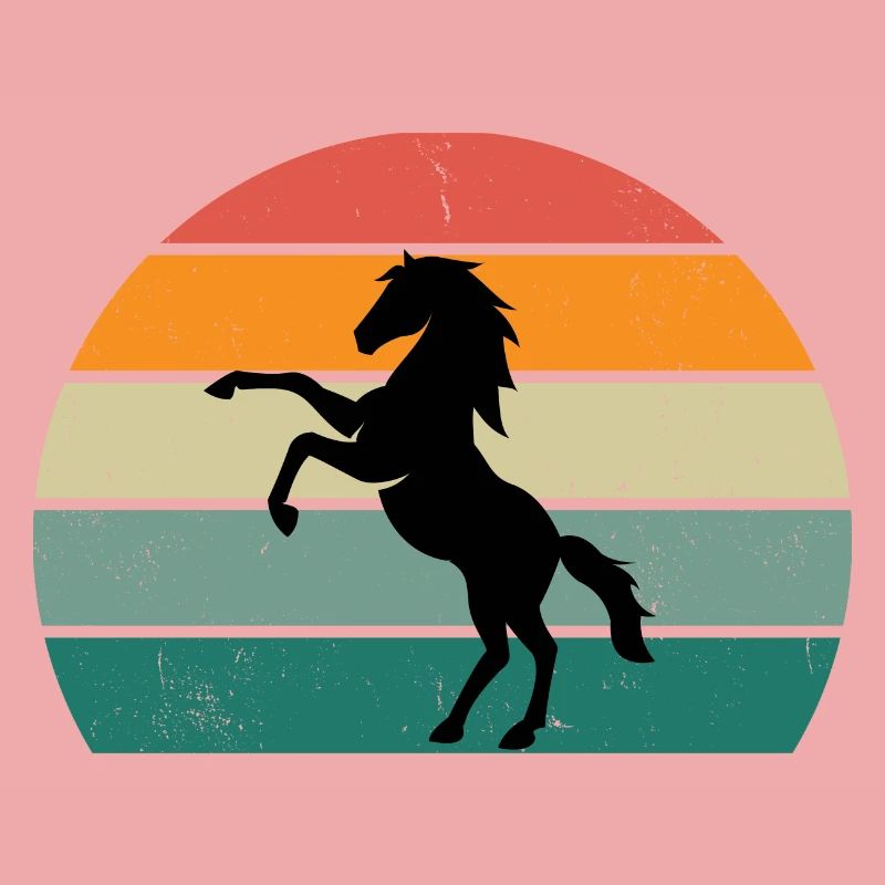 Retro-Pferde-Silhouette-Design