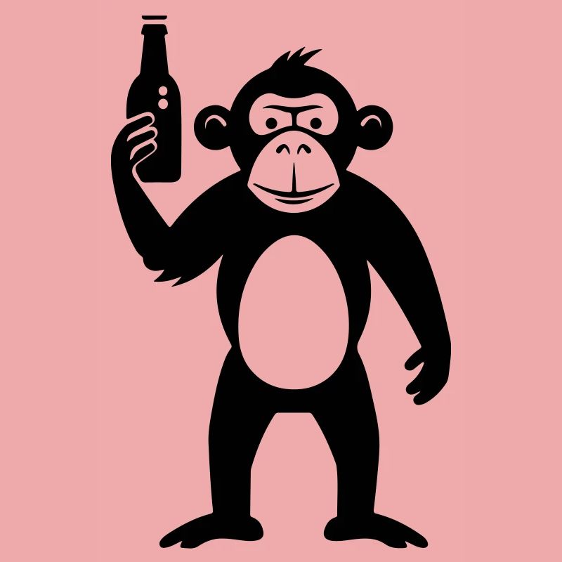 Monkey with beer bottle