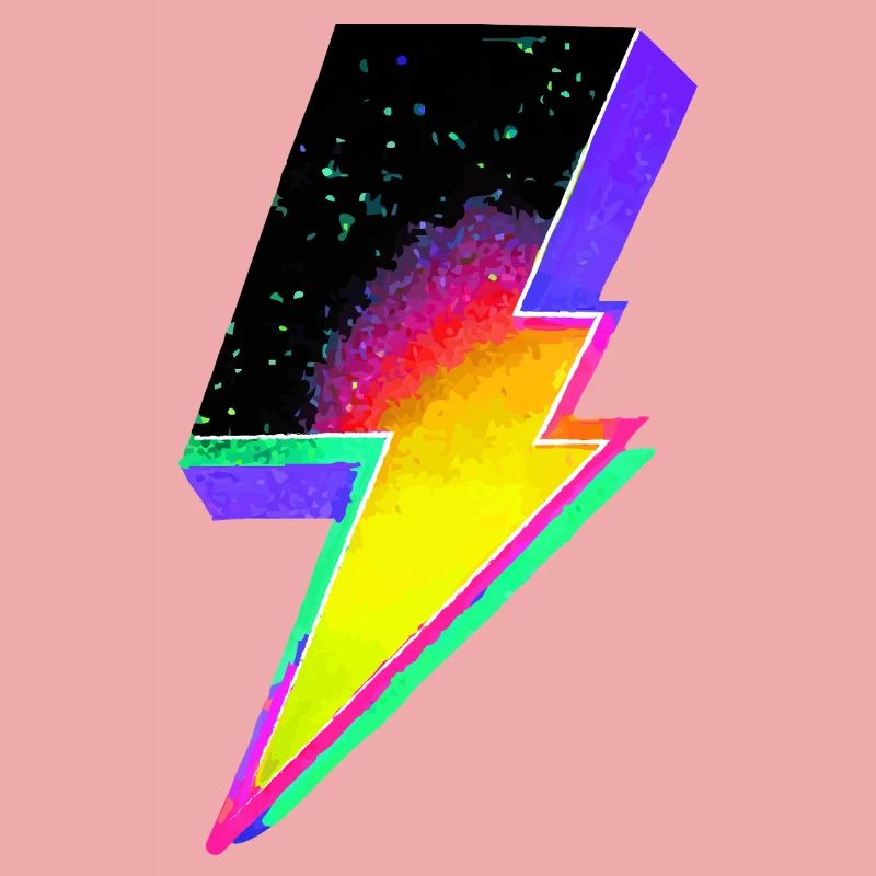 Neon-Regenbogen-Blitz-Emblem