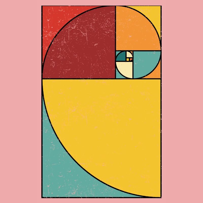 Fibonacci Spiral Geometry Art