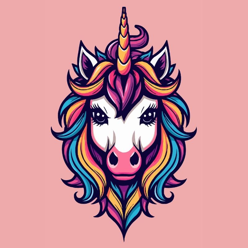 Regenbogen Einhorn Kopf
