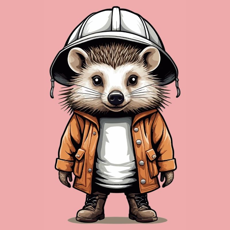 Hérisson mignon avec chapeau d’expédition
