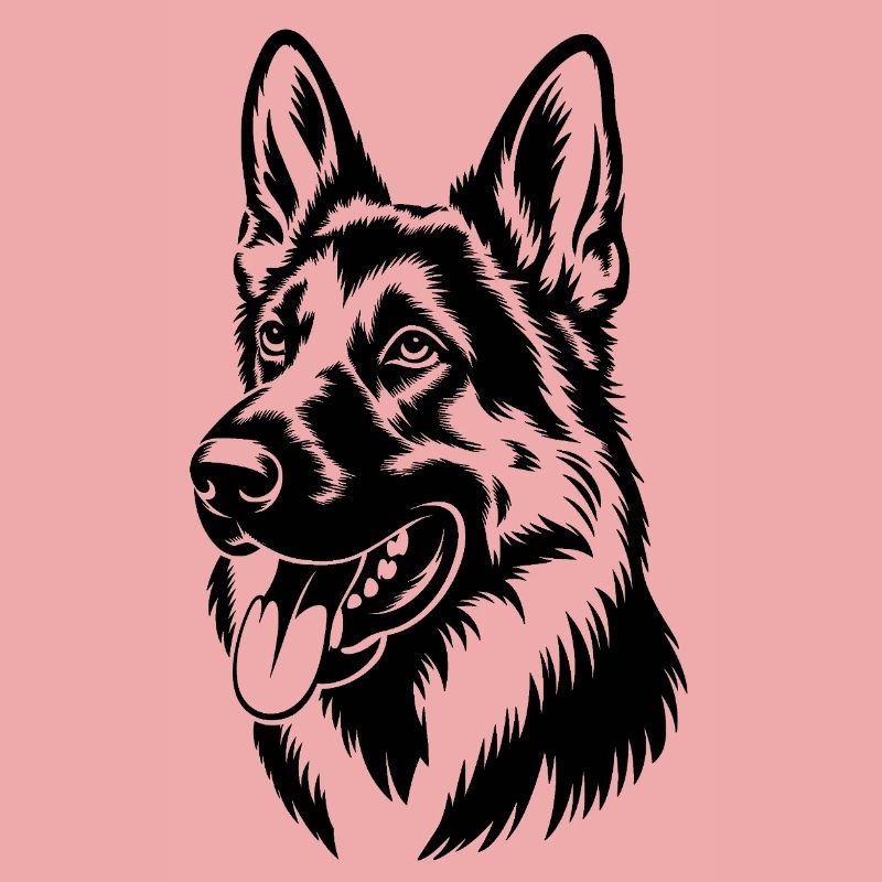 German Shepherd Head Illustration