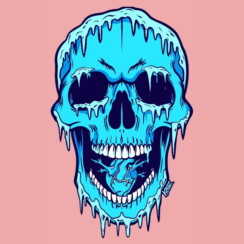 Melting Blue Skull