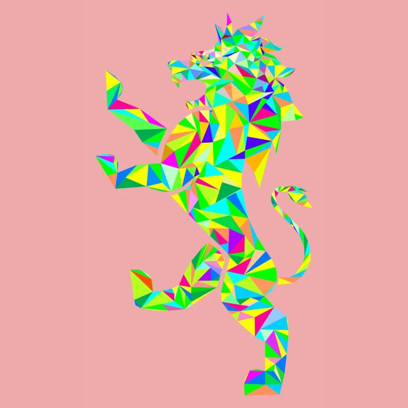 Löwe Polygon bunt