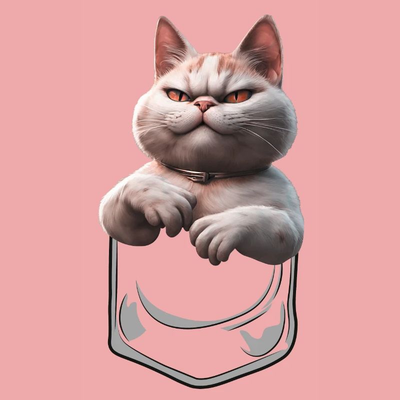 Evil looking cat in breast pocket