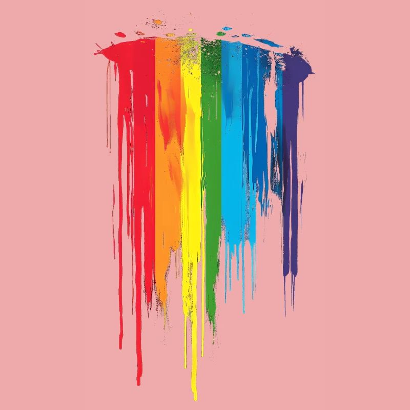 Subtil et cool Dripping Pride drapeau arc en ciel Design