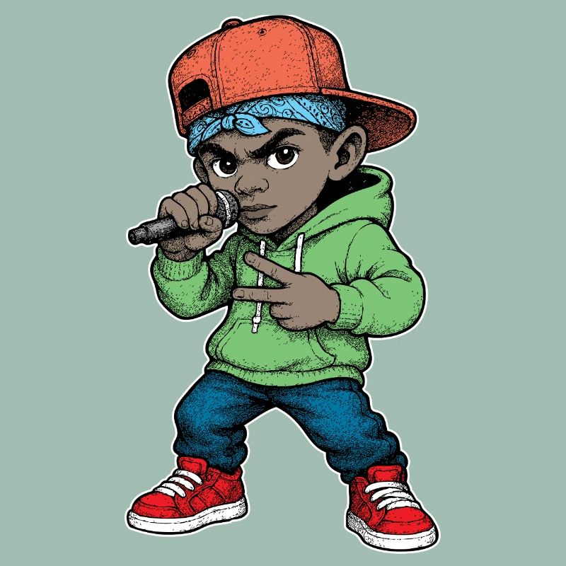 Junger Rapper-Junge mit Mikrofon