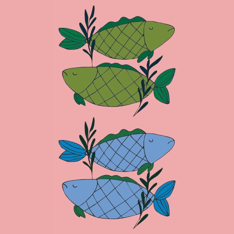 Fish pattern in delicate color gradients