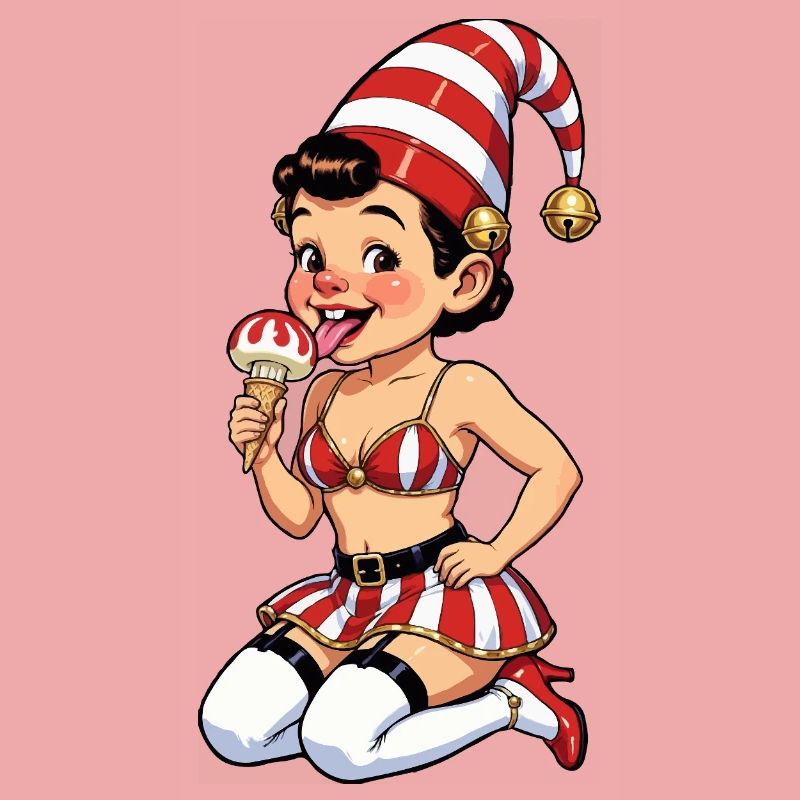 Leprechaun-Mädchen mit Eistüte