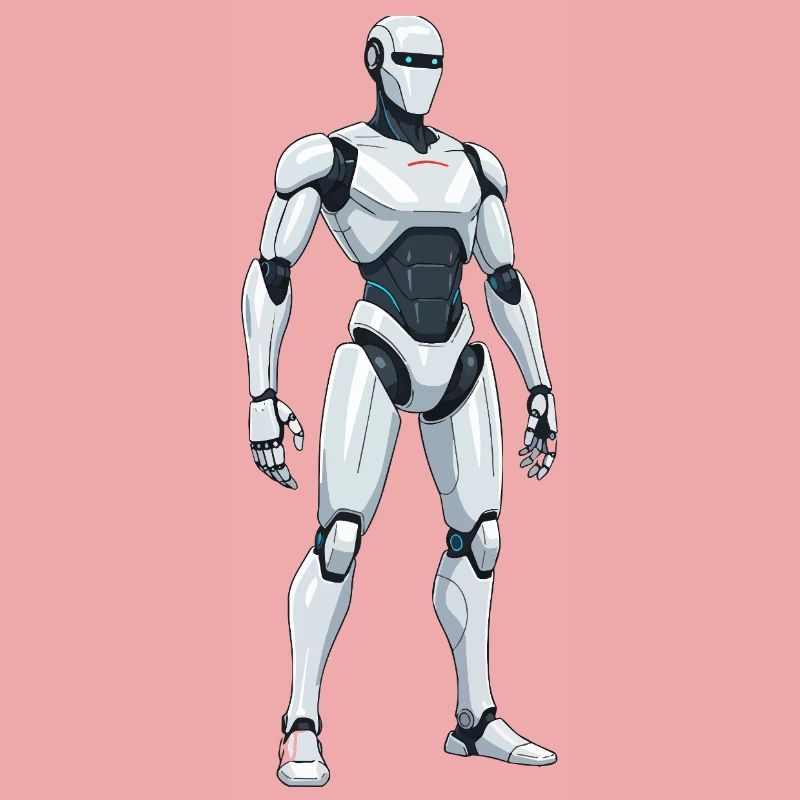 White SciFi Combat Robot
