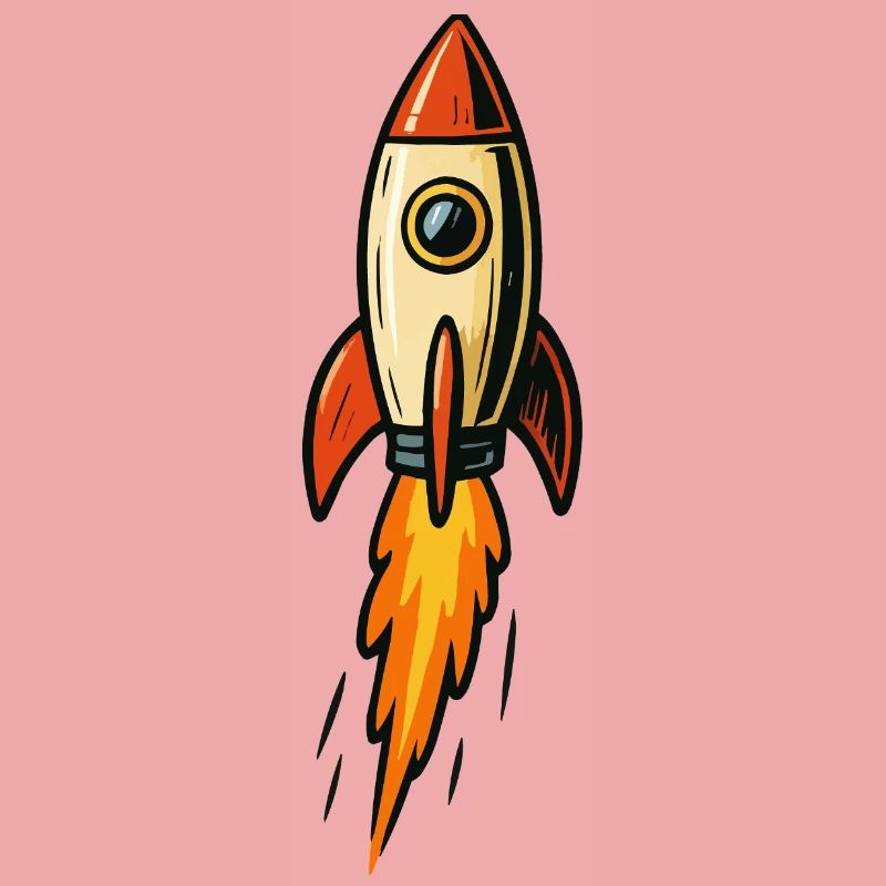 Rocket Illustration Fire Flight