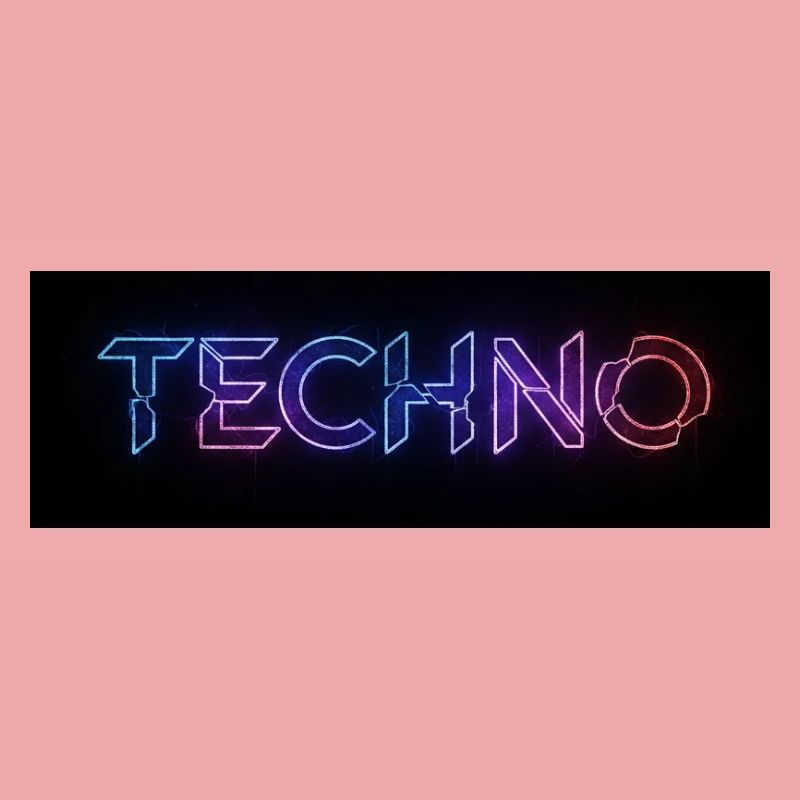 Texte de bug techno néon