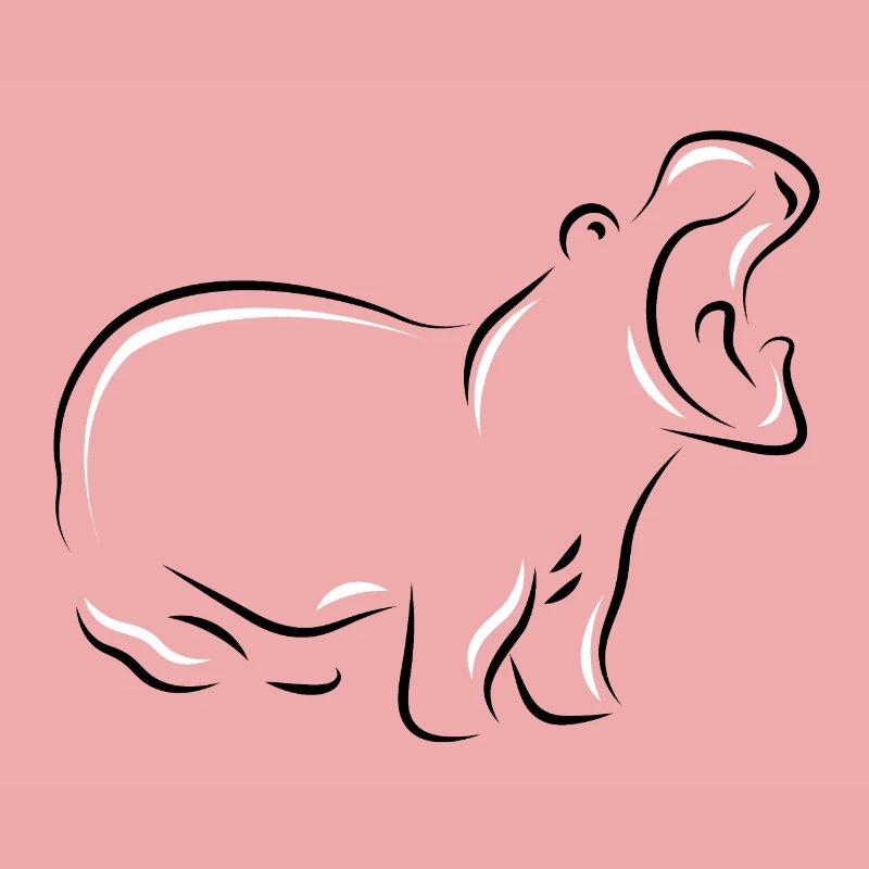 hippo - hippo with open beak around wilderness