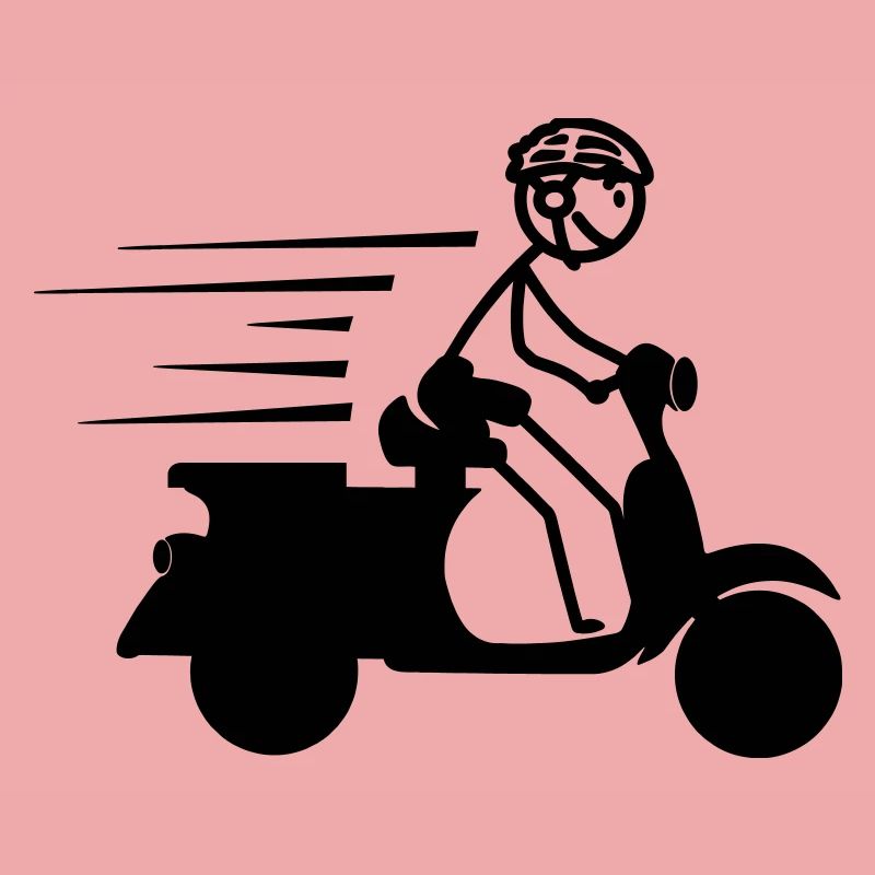 Roller mit Jungen-Strichmännchen