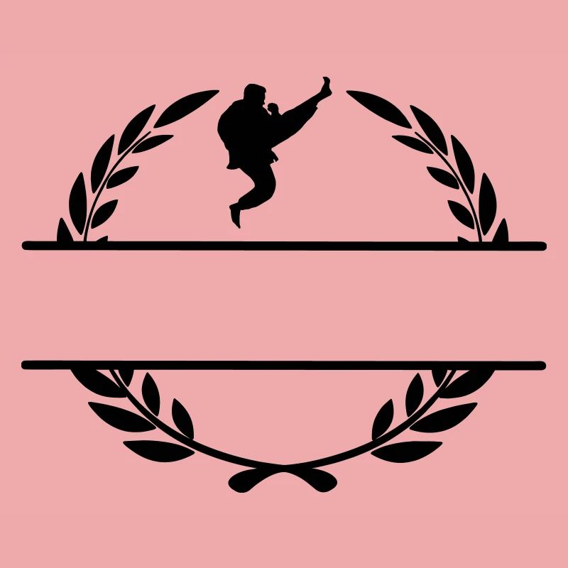 Karate oder Taekwondo gesprungener Schaufel Lorbeerkranz