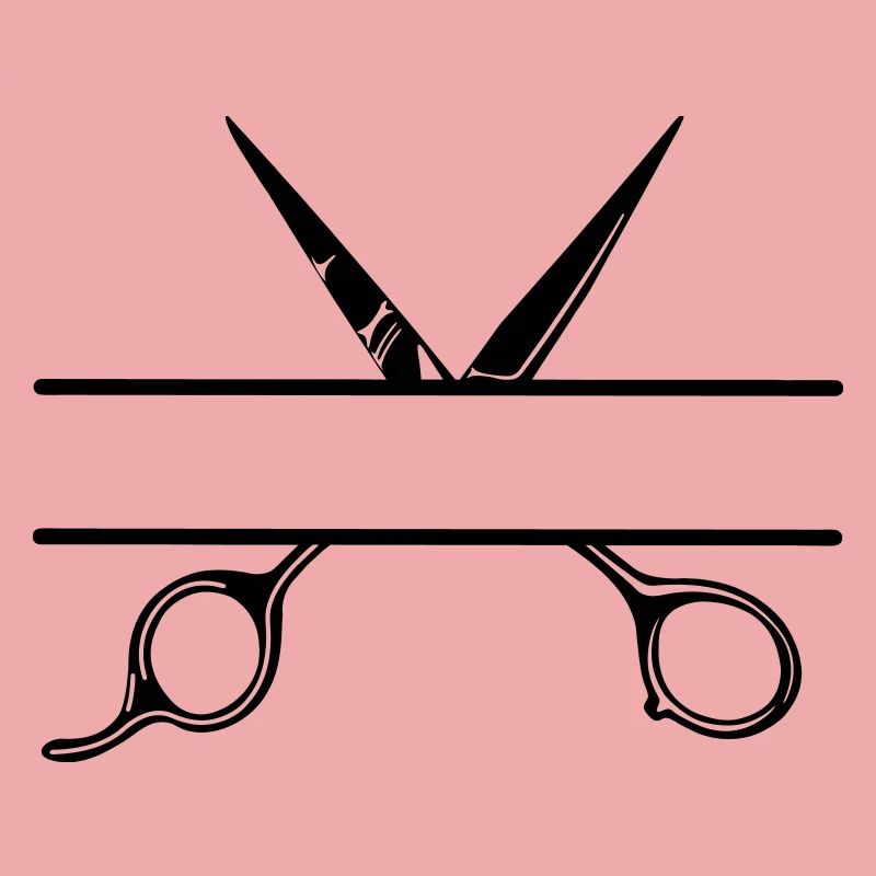 Texte bannière logo coiffeur ouvrir ciseaux