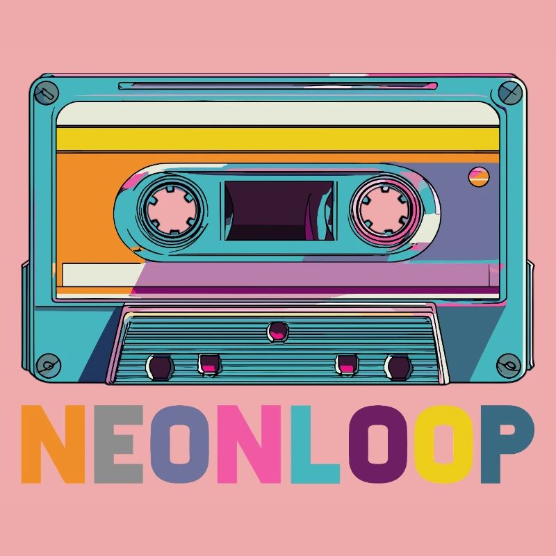 Conception de cassette en boucle néon