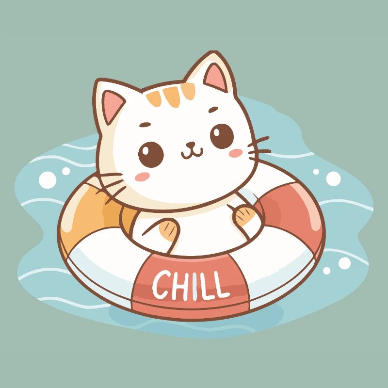 Chat sur Bouée Chill