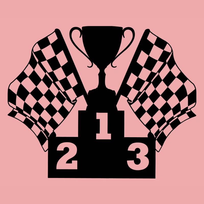 Podium du drapeau de la Coupe de course automobile