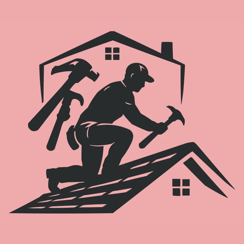 Dachhandwerker Silhouette Dachdecker