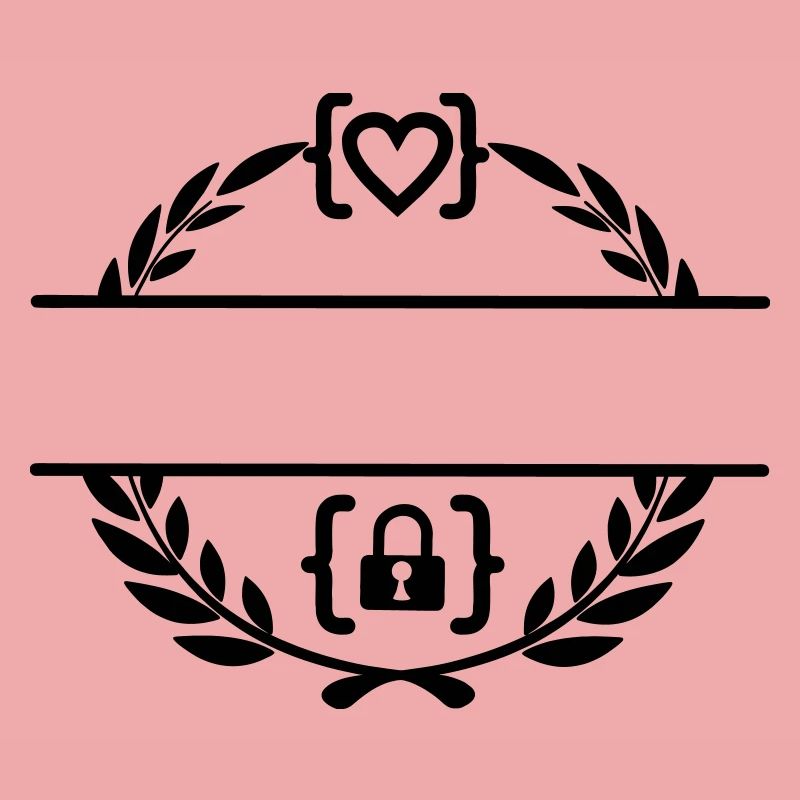 Code avec cœur et code avec cadenas couronne de laurier m